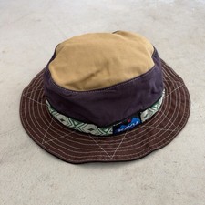 KAVU Crazy Pattern Bucket Hat Outdoor Woven Tape Size L Made in USA
