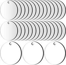 28Pcs Sublimation Ornament Blanks, round Sublimation Blanks Pendants Bulk for Ch