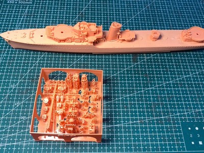 3D Printed Model Kit 1/350 British HMS Kelvin Destroyer Unpainted
