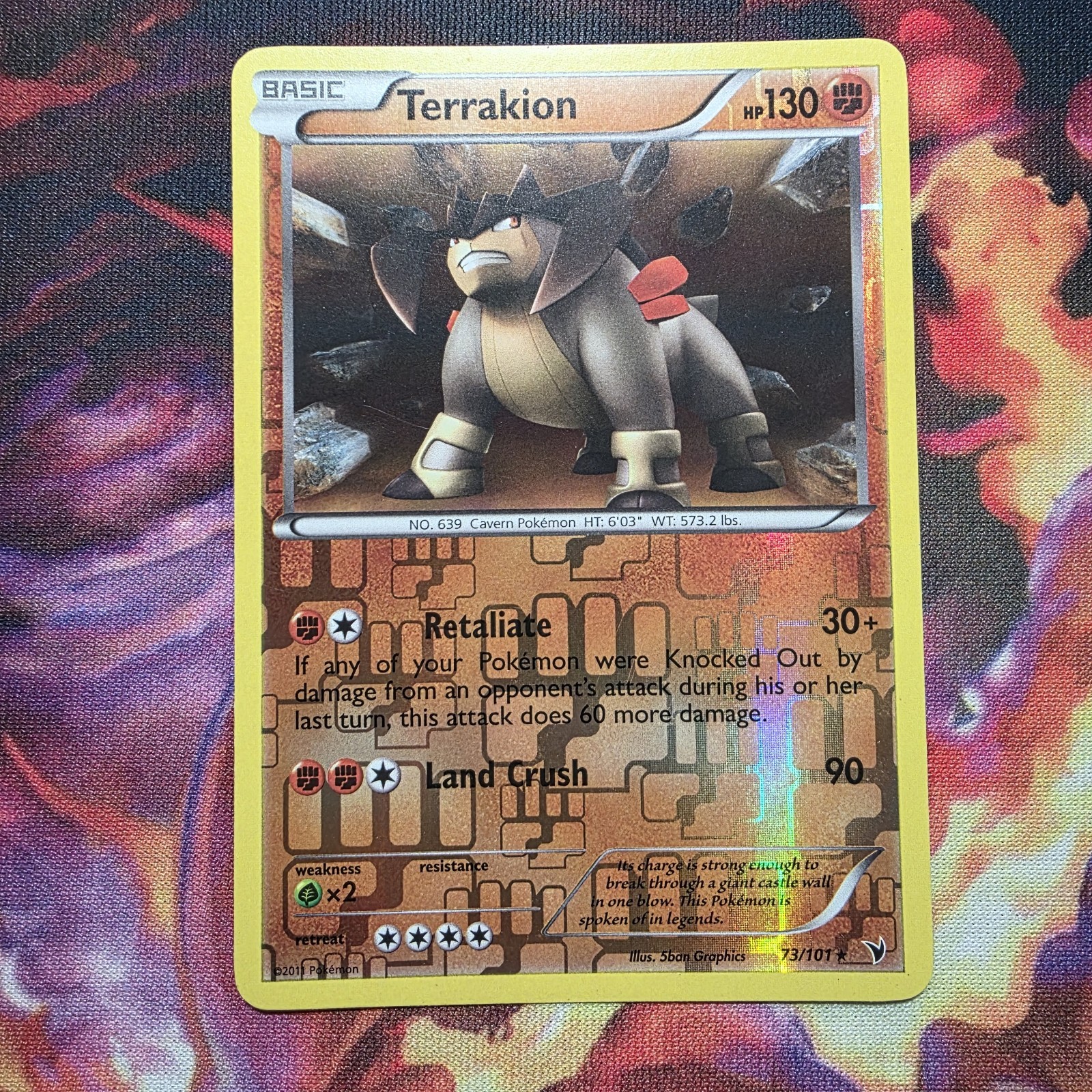 Terrakion 73/101 Holo Reverse Holo Noble Victories 2011 Pokémon TCG