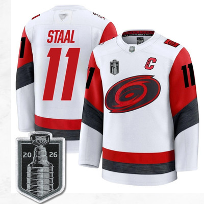 Men's Hurricanes #11 Jordan Staal 2026 Stanley Cup White Jersey All Stitched