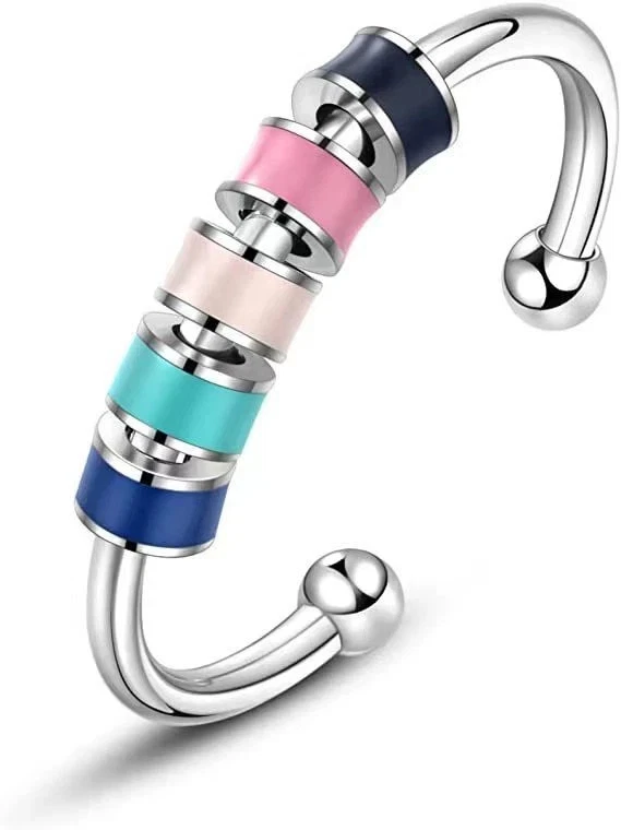 unisex silver fidget ring