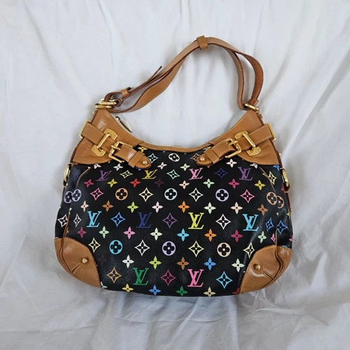 LOUIS VUITTON（LV） Borsa vintage LV x Murakami nera multicolore monogramma tela Greta