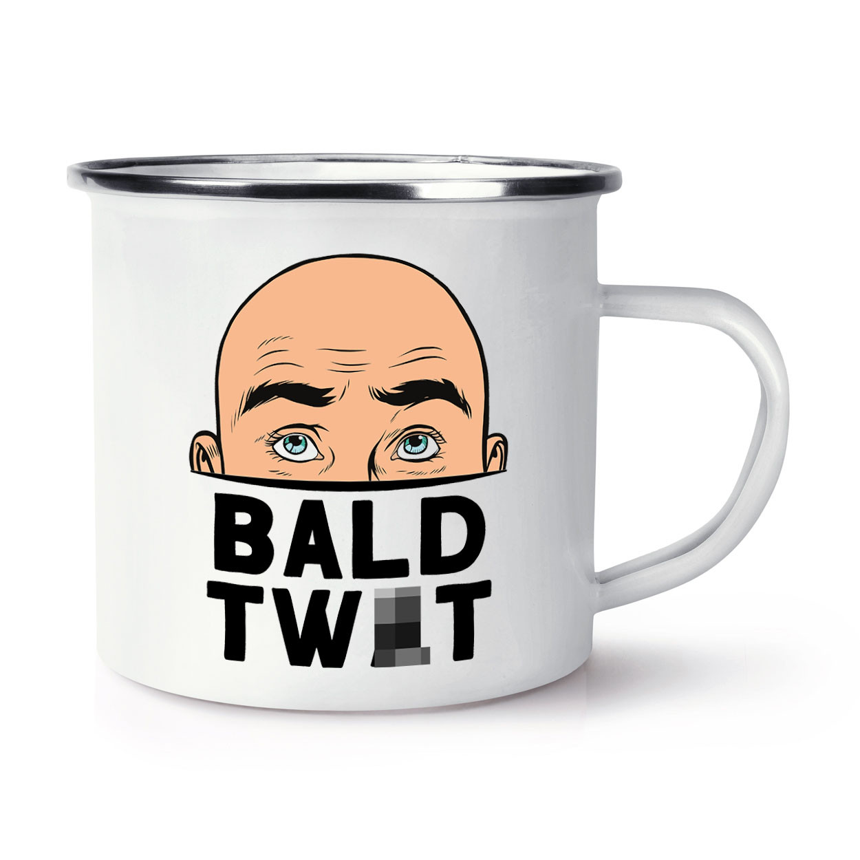 Bald Tw*t Enamel Mug Cup Funny Grandad Dad Uncle Rude Baldi Birthday