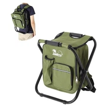 Backpack Fishing Chair with Cooler Bag Foldable Stool,Fishing Hunting Gifts f...