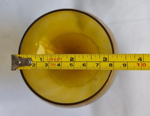 Vidrio de brandy amarillo vintage con vástago de corte transparente - Imagen 6 de 6