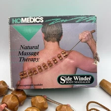 BODY MASSAGER Homedics Side Winder Natural Wood Body Therapy Accupressor VTG