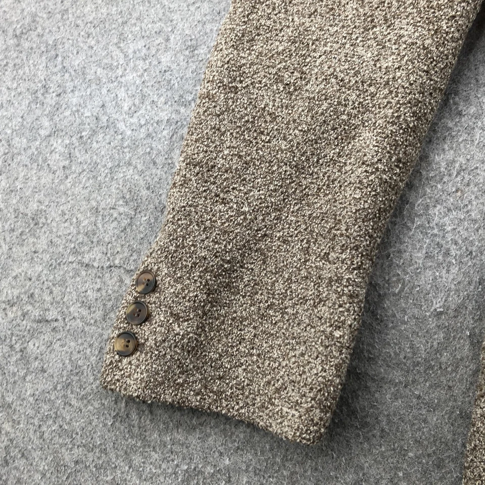 Giorgio Armani Le Collezioni Blazer Womens 38 Brown Tweed 3-Button Made in Italy - Image 4 of 4