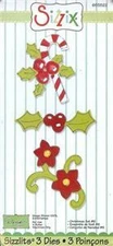 Sizzix Doodle Sizzlits CHRISTMAS SET #6 CandyCane Holly