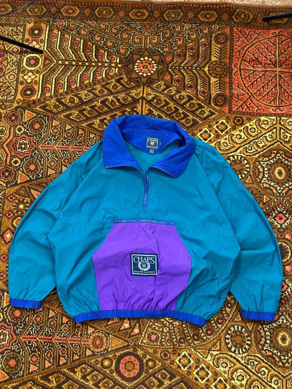 Ralph Lauren Chaps nylon multicolor rare light jacket anorak size L mens