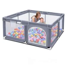 Baby Playpen，Foldable Baby Playard/Portable Spacious Baby Fence/Safety Play Yard