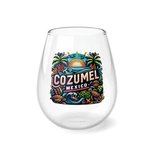 Cozumel Mexico Wine Glass (Stemless)
