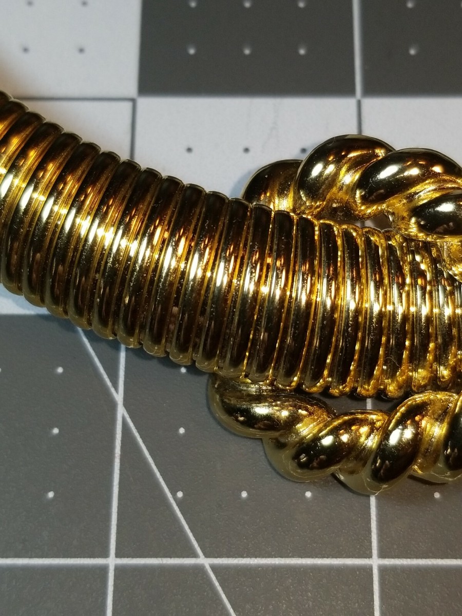 Vtg Accessocraft NYC Belt Metal Stretch Coil Gold Tone 27  display picture 2