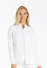 Cherokee Scrubs Zip Front Warm-Up Jacket CK303 WHT White Free Shipping