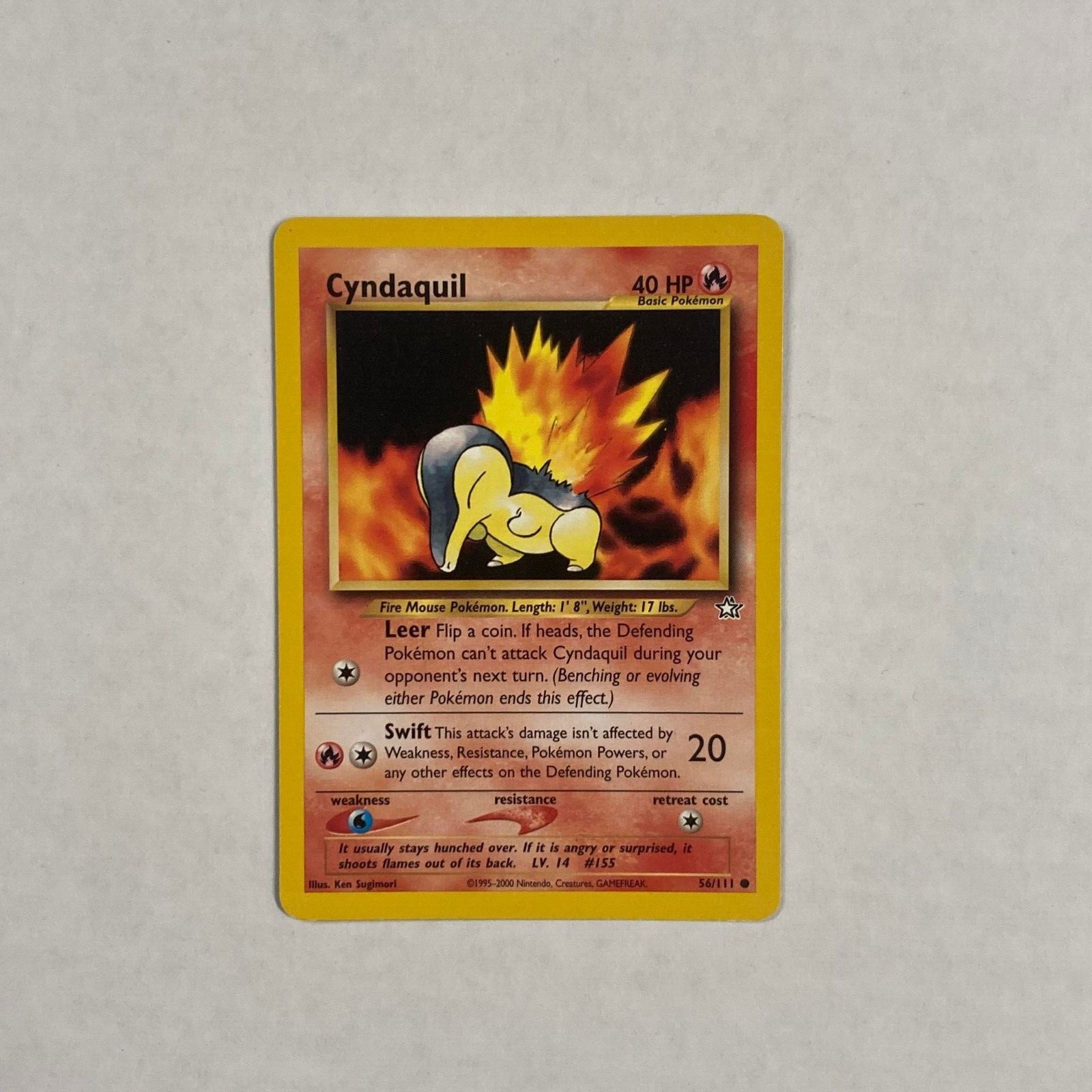 Pokémon TCG Cyndaquil 56/111 neo genesis card