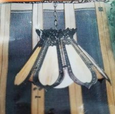 Vintage Hanging 8 Panel Constantine Hanging Lamp Kit American Handicrafts 20"