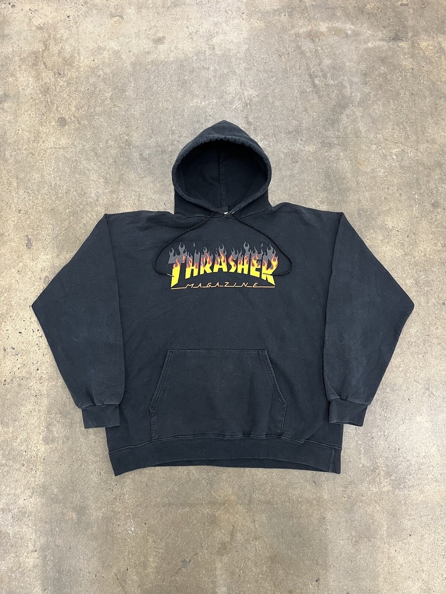 Vintage Thrasher Magazine Hoodie Sweatshirt Large Y2K Classic