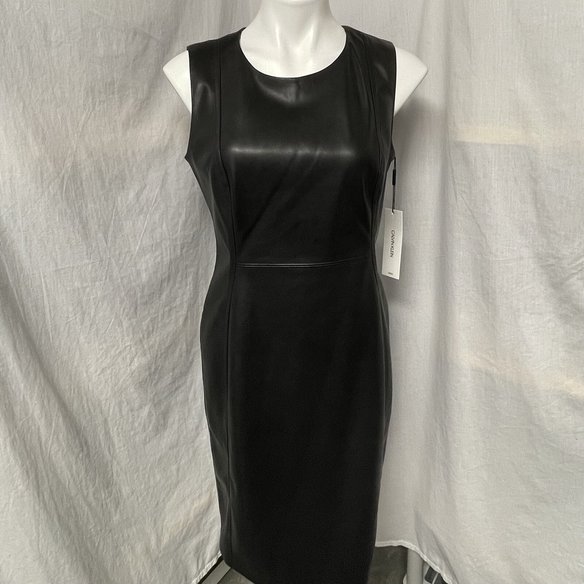 calvin klein faux leather pleated dress New Calvin Klein Emerald Green Women's Sequined Faux-Wrap Sheath Dress size 4