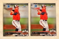 (Lot Of 2) 2017 Bowman Chrome Draft D. L. Hall 1st Bowman RC #BDC-82 Orioles