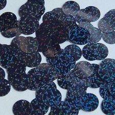 Round Sequin 12mm Top Hole Midnight Blue Hologram Glitter Sparkle Made in USA