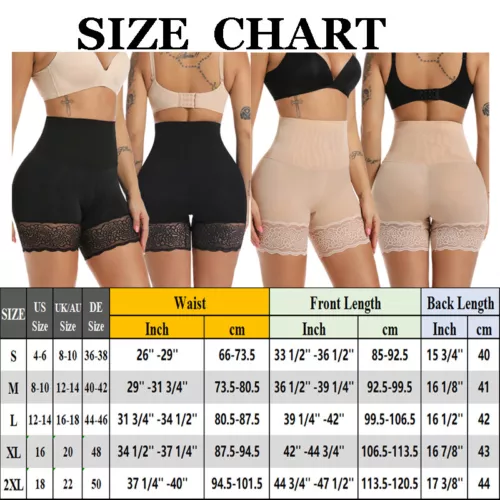 Women's High Waist Half Slip Shorts With Lace Trim Shapewear for Under Dresses - Picture 2 of 34