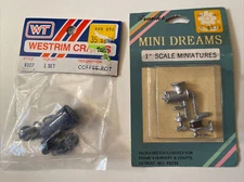 Miniature Dollhouse enamelware coffee pot Cups Set & Grinder Taiwan Lot 2