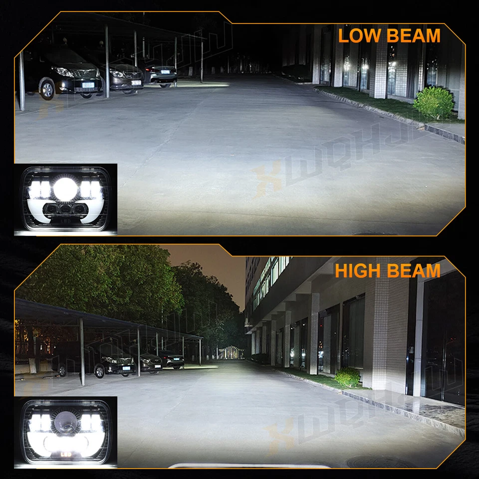 Apto para Ford Fairmont Ranger Bronco E-150 2 piezas 130 W 5x7" 7x6 faros LED sellados Foto 4 de 4