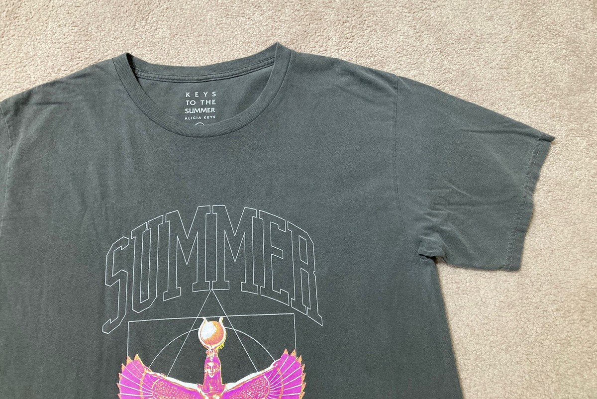 Alicia Keys Keys To The Summer Tour Tシャツ Alicia Keys Shirt Keys to the Summer 2023 Tour Shirt Size XL Gray