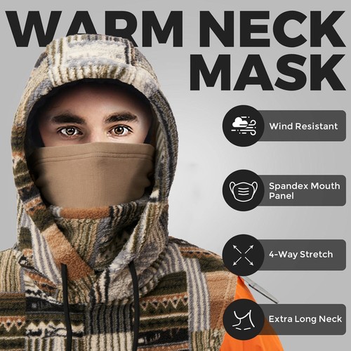 Winter Ski Warm Mask Balaclava Windproof Fleece Face Mask for Cold Weather Gear - Picture 2 of 16