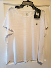 Women's Workout Tee Shirt Yoga White Exercise Gym Top 14 XXL quick wicking NWT