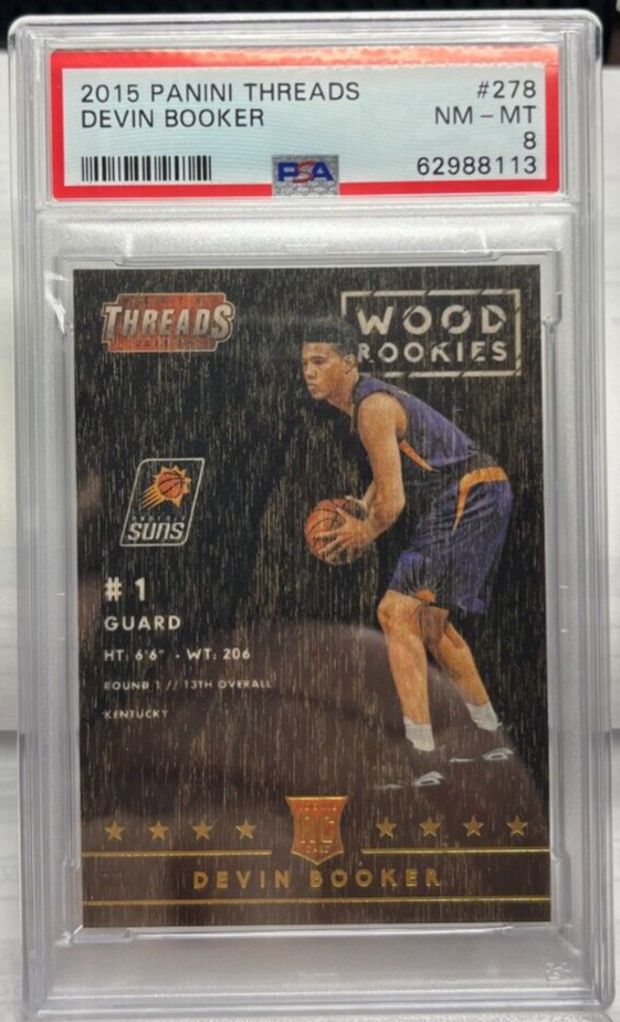Devin Booker 2015-16 Panini Threads Wood RC #278 - PSA 8 NM-MT