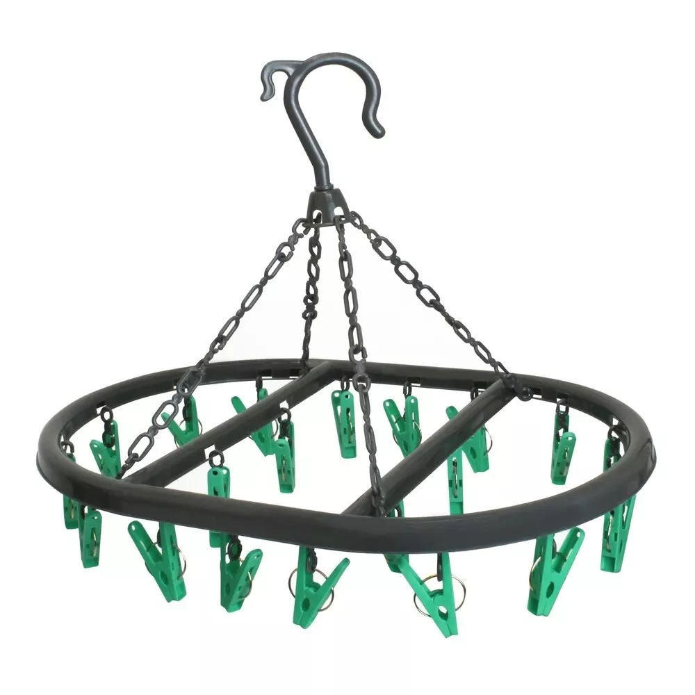 20 Pegs Oval Socks Dryer Washing Line Laundry Airer Knicker Underwear Hanger