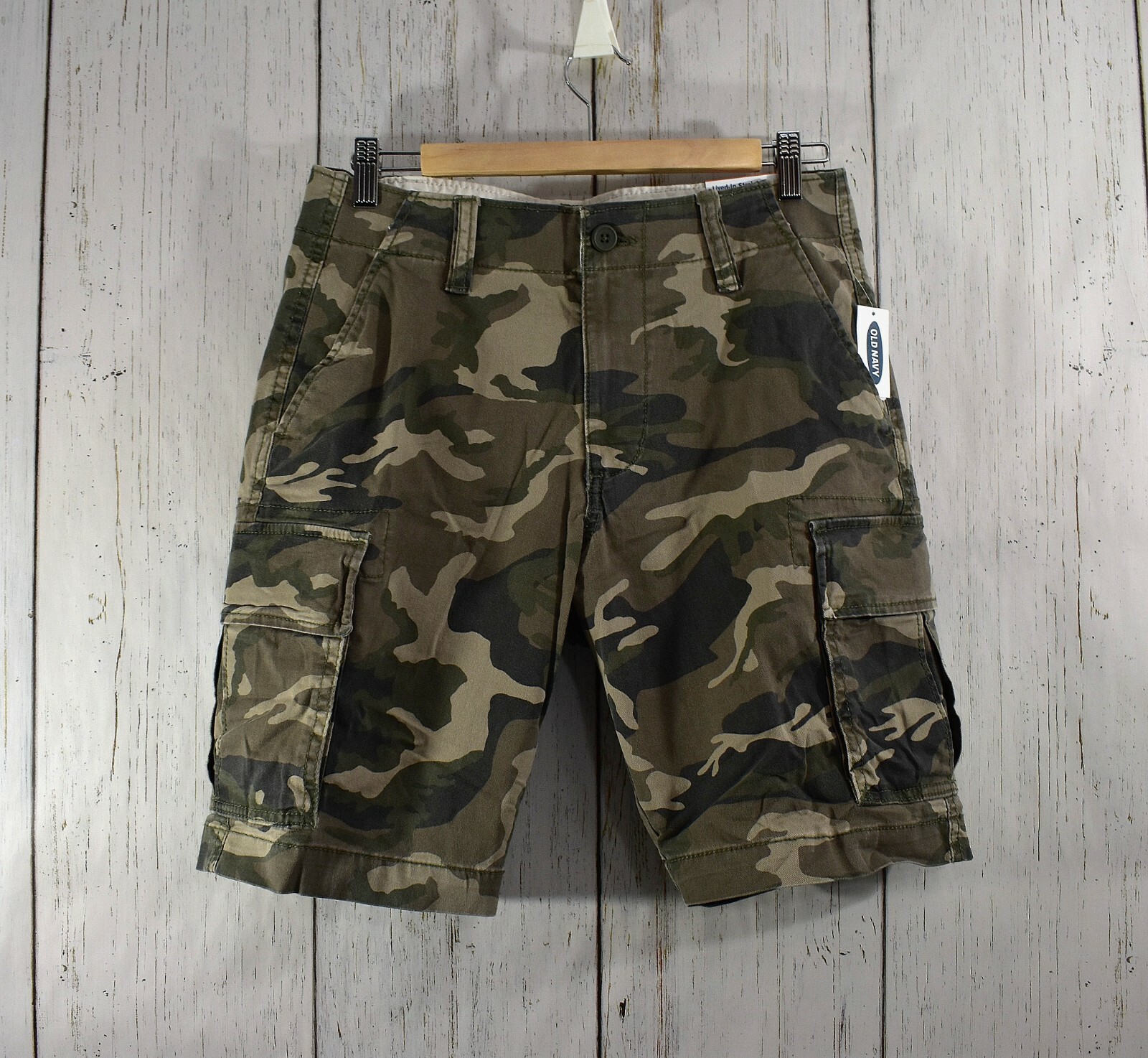 Men's Old Navy LivedIn Straight Cargo Camouflage 10" Inseam Built In