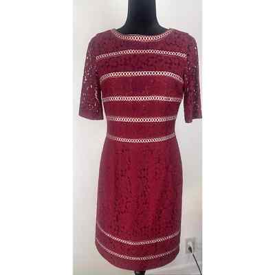 Antonio Melani Dark Red Lace Dress Size:6 | eBay