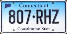 CONNECTICUT License Plate  (RANDOM PLATE#) SEE DESC