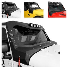 Armor Windshield Frame Cover Visor Cowl W Lights For Jeep Wrangler Tj Jk Jl Jt