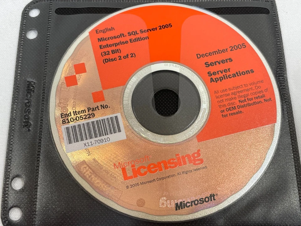 Microsoft SQL Server 2005 Enterprise Edition 4-Disc DVD Set Windows PC Software - Image 4 of 4