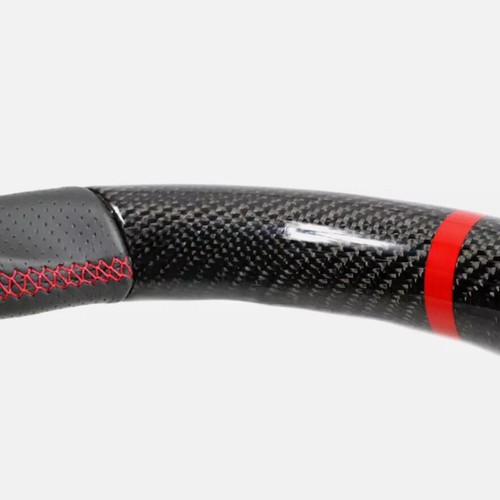 For 2012-2015 Chevy Camaro CF Leather Steering Wheel Red Stitching Indicator NEW - Picture 5 of 6