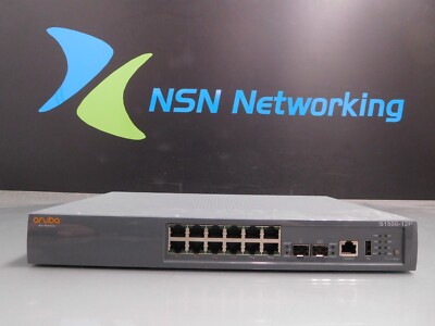 Aruba S1500 S1500-12P 12-Port Mobility Access Gigabit PoE+ Switch Model ARSW1512