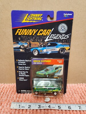 VINTAGE Johnny Lightning Funny Car Legends ''Green Elephant'' Jim Green Chevy 1998