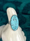 Vintage Sign Sterling Turquoise St.Silver  Southwestern Ring Size 7