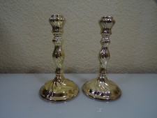 Paar barocke Leuchter Mono 18.5 cm hoch von Grimminger in Echtsilber 835er TOP !