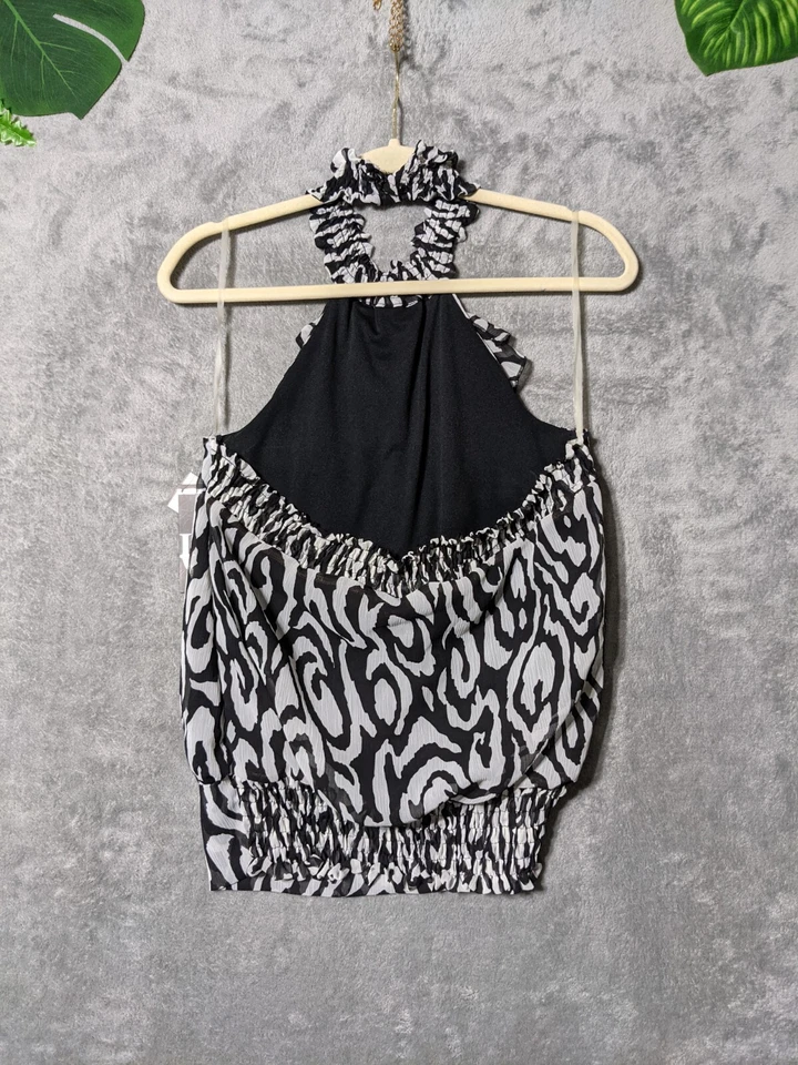 LOVE TEASE Women Halter Top Animal Print Multicolor Lightweight Lined MEDIUM - Image 4 of 4