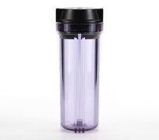 Hydronix RO Filtration Systems 10" Clear Housing w/ Black Flat Cap 1/4" Ports