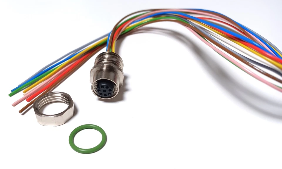 Lumberg Automation RKFPM 8/0,5 M Female M12 8-Pin Bulkhead Connector Cable Assy. - Image 2 of 3