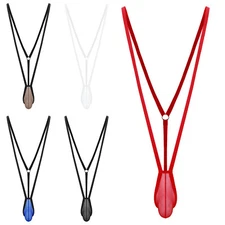 Men's Sexy One-Piece Jockstrap Sheer Underwear Jumpsuits Stretch Thong Bodysuit