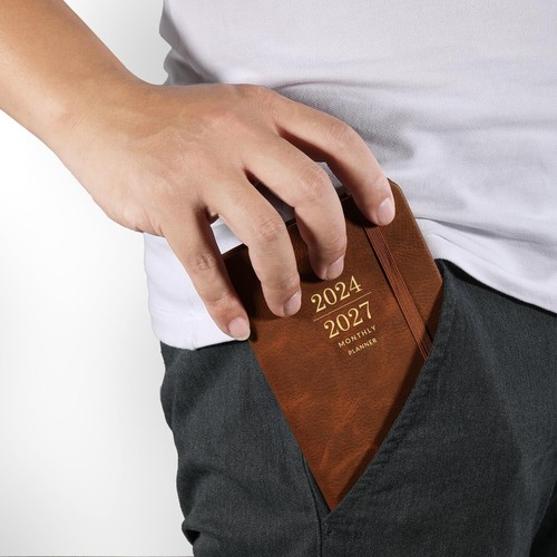 2024-2027 Monthly Pocket Planner - 3 Year Pocket Calendar, Faux Leather Cover... - Picture 6 of 8