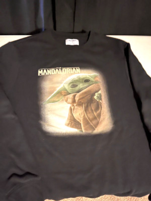 Star Wars Old Navy Grogu Black Hoodie Adult Size XL The Mandalorian