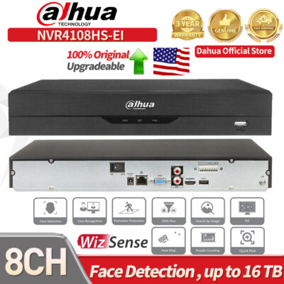  Dahua NVR4108HS-EI 8 Channel 4K AI H.265+ WizSense NVR NO-PoE Video Recorder