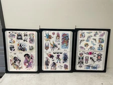 Lot of 12 Tattoo Flash Sheets-  Double Sided Panels